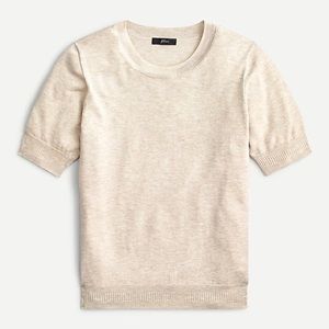 J.Crew short sleeve silk-blend crewneck sweater